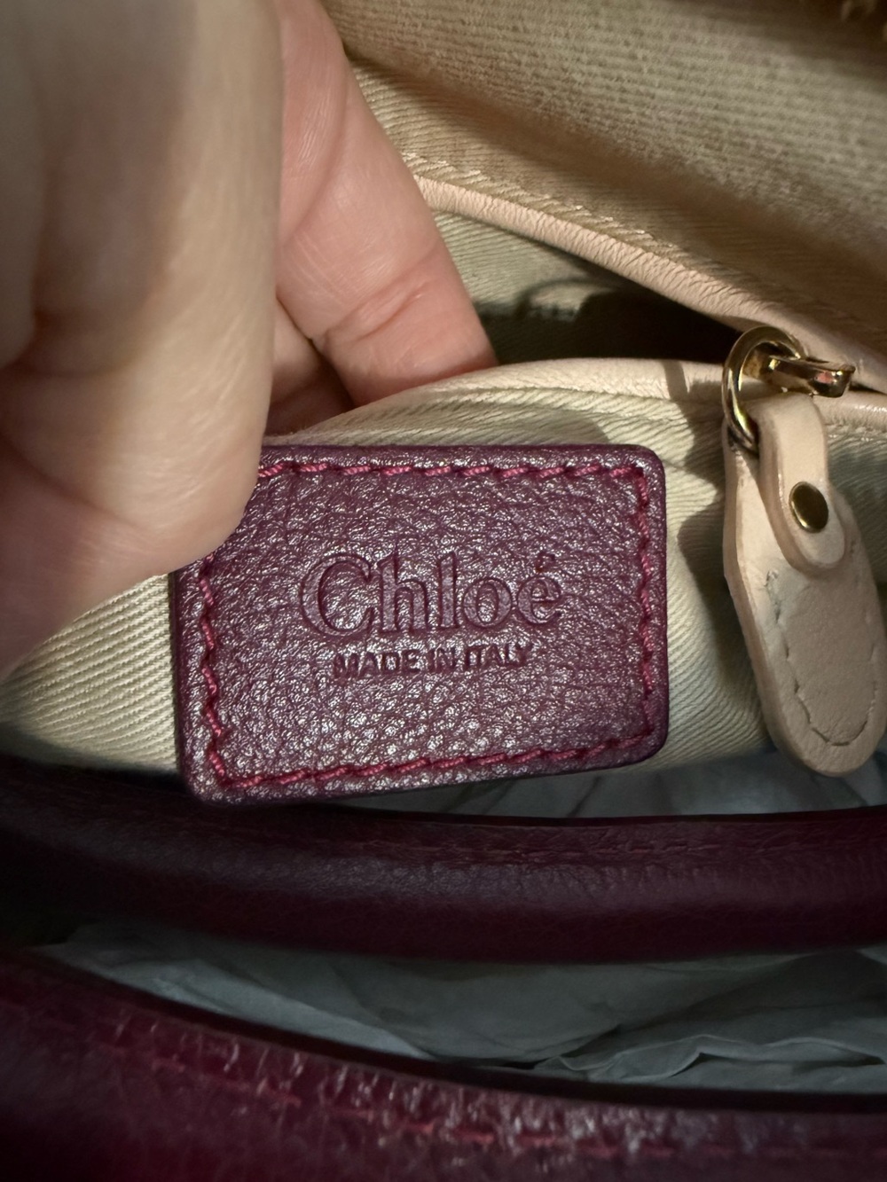 Chloe Medium Paraty Burgundy Handbag - Picture 10 of 16